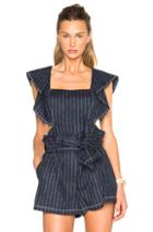 3.1 Phillip Lim Cascading Sleeve Top In Blue,stripes