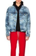 Fear Of God Selvedge Denim Holy Water Trucker Jacket In Blue