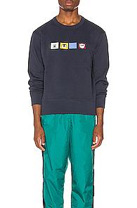 Acne Studios Faircro Animal Face Sweatshirt In Blue