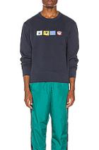 Acne Studios Faircro Animal Face Sweatshirt In Blue