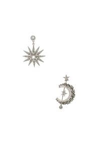 Oscar De La Renta Moon & Stars Earrings In Metallics