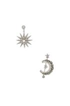 Oscar De La Renta Moon & Stars Earrings In Metallics