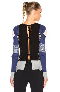 Maison Margiela Fantasy Jacquard Sweater In Blue,abstract