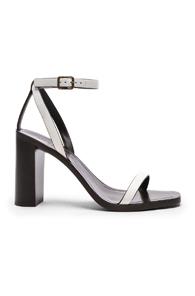 Saint Laurent Leather Loulou Ankle Strap Sandals In White