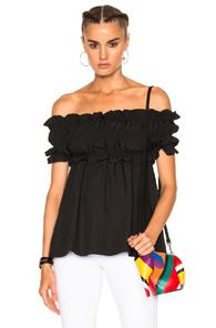 Msgm Off The Shoulder Top In Black