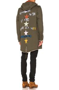 Valentino Fur Trim Parka In Green