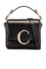 Chloe C Mini Box Bag In Black