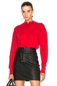 Helmut Lang Slash Neck Sweatshirt In Red