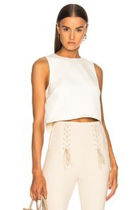 Tibi Sleeveless Crop Top In Neutrals
