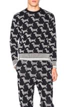 Thom Browne Hector Browne Jacquard Sweater In Blue,abstract