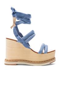 Flamingos Suede Lily Wedges In Blue
