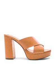 Mansur Gavriel Leather 100mm X Strap Heels In Neutrals