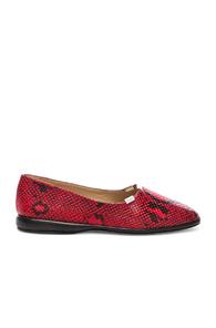 Chloe Skye Python Print Leather Flats In Animal Print,red
