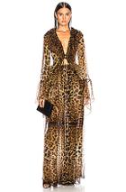 Saint Laurent Leopard Dress In Animal Print,brown,neutrals