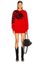 Givenchy Wool Jacquard Animal Faces Sweater In Abstract,animal Print,black,red