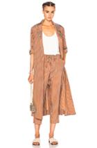 Raquel Allegra Trench Robe In Brown,metallics,stripes