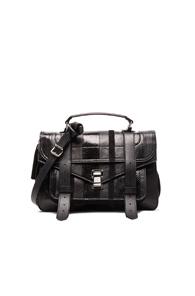 Proenza Schouler Medium Exotic Stripe Mix Ps1 In Black,animal Print