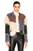 Nicholas Mixed Fur Jacket In Neutrals,green,abstract