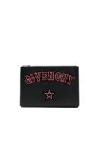 Givenchy Large Gothic Logo Pouch In Black