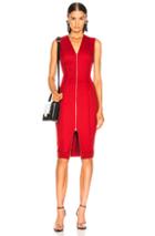 Victoria Beckham V-neck Fitted Dress In Red