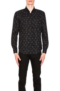 Naked & Famous Denim Kasuri Print Shirt In Abstract,black