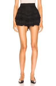 Zimmermann Juniper Pintuck Frill Short In Black