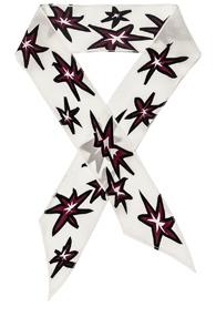 Rockins Explosions Super Skinny Scarf In Geometric Print,white
