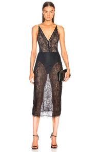 Jonathan Simkhai For Fwrd Silk Bodysuit Dress In Black