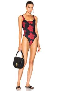Norma Kamali Mio Swimsuit & Bodysuit In Black,red,floral