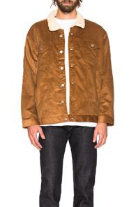 Naked & Famous Denim Oversized Sherpa Jacket In Neutral