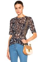 Veronica Beard Papyrus Pintuck Chiffon Peplum Top In Floral