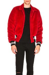 Amiri Sherpa Bomber Jacket In Red