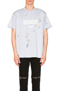 Givenchy Distressed Logo T-shirt In Blue