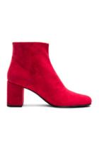 Saint Laurent Babies Suede Boots In Red
