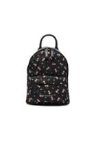 Givenchy Nano Pink Hibiscus Printed Nylon Backpack In Black,floral