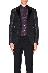 Lanvin Slim Fit Peak Lapel Evening Jacket In Black,abstract