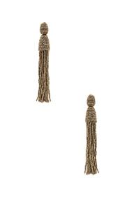 Oscar De La Renta Classic Long Tassel Earrings In Metallics
