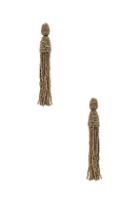 Oscar De La Renta Classic Long Tassel Earrings In Metallics