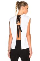Marni Cotton Jersey Tie Back Shirt In White