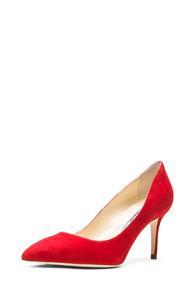 Brian Atwood Cassandra Suede Pump In Red