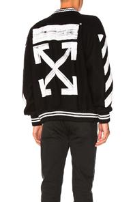 Off-white Diag Brushed Varsity Jacket In Black