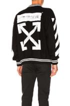 Off-white Diag Brushed Varsity Jacket In Black