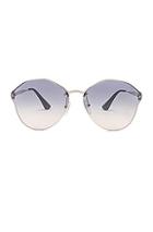 Prada Mirrored Round Sunglasses In Metallic,gray