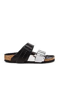 Rick Owens X Birkenstock Combo Arizona Sandal In Black,metallic