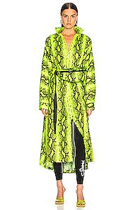 Off-white Python Rainy Coat In Animal Print,green
