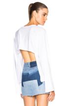 Helmut Lang Open Back Long Sleeve Tee In White