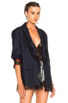 Alexander Wang Single Breasted Blazer In Blue,stripes