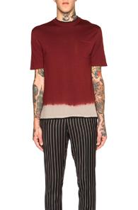Lanvin Tie And Dye Effect Tee In Red