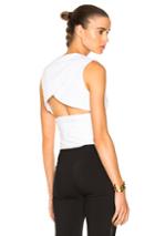 Victoria Beckham Cotton Shirting Belted Backless Top In White