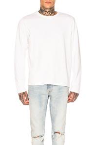 Frame Long Sleeve Crewneck Tee In White